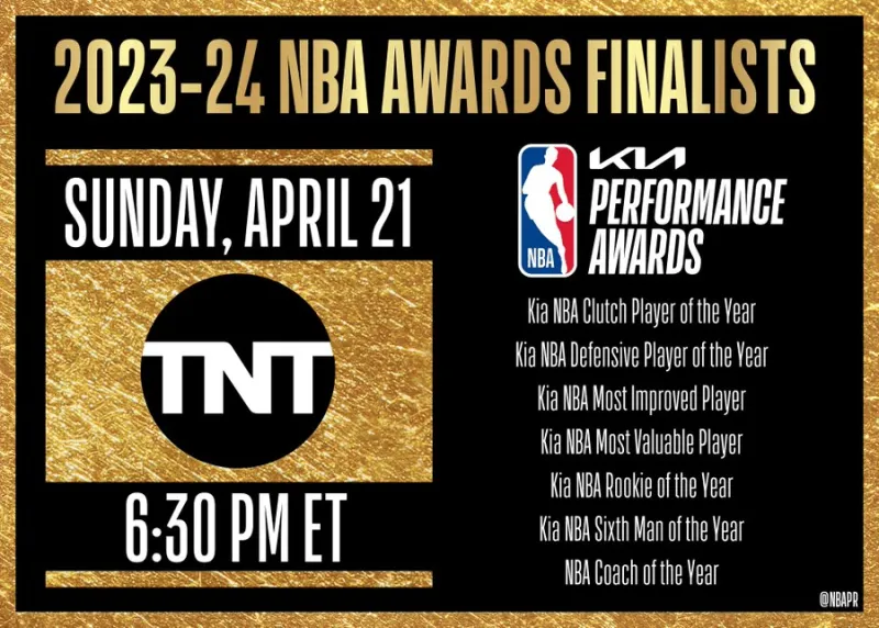 NBA官方：常规赛奖项最终名单将于北京时间22日上午公布